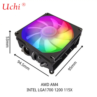 হিটপাইপ রেডিয়েটর I3 I5 I7 I9 Lga775 1150 1151 1155 1156 1700 1366 2011 AMD AM4 AM5 ইউনিভার্সাল অনুভূমিক সিপিইউ কুলার ফ্যান কালো