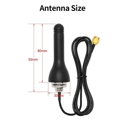 80 মিমি 2.4GHz বহিরাগত জলরোধী এবিএস রাবার হাঁসের ওয়াইফাই অ্যান্টেনা এসএমএ উল্লম্ব মেরুকরণের জন্য