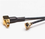 নিম্ন ক্ষতি 1.13mm তারের ডান কোণ MMCX পুরুষ থেকে MHF1 UFL তারের সমাবেশ