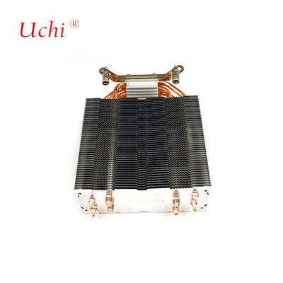 Clip-type Zipper Fin Computer CPU Heat Sink With 4 Heat Pipes