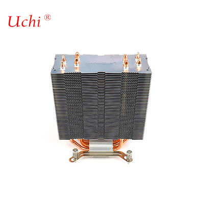 Clip-type Zipper Fin Computer CPU Heat Sink With 4 Heat Pipes