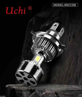 3300 এলএম এম 9 এলইডি মোটরসাইকেলের হেডল্যাম্প 9-18 ভোল্টের শীতল ফ্যান সহ বাল্ব